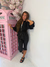 Balloon Sleeve Cinched Waist Jacket