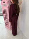 Back-Tie Cinched Waist Zip Jacket & Wide Leg Trousers Co-ord