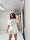 CROCHET-STYLE BUTTON UP SKORT SET