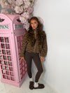 Striped Teddy Fleece Zip-Up Jacket – High Neck