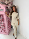 Asymmetric Super Soft Top & Wide Leg Trouser Set