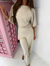 Asymmetric Super Soft Top & Wide Leg Trouser Set