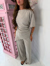 Asymmetric Super Soft Top & Wide Leg Trouser Set