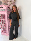 Asymmetric Super Soft Top & Wide Leg Trouser Set