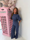 Asymmetric Super Soft Top & Wide Leg Trouser Set