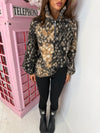 Bambi Print Teddy Fleece Half Zip Jumper