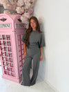 Asymmetric Super Soft Top & Wide Leg Trouser Set
