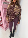 Bambi Print Teddy Fleece Half Zip Jumper
