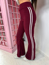 High Waisted Stripe Flare Leggings