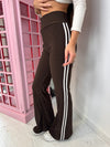 High Waisted Stripe Flare Leggings
