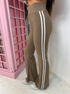 High Waisted Stripe Flare Leggings