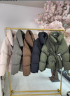 Tie up puffer coat