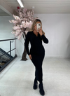 LONG SLEEVE KNIT MIDI DRESS