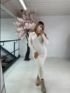 LONG SLEEVE KNIT MIDI DRESS