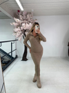 LONG SLEEVE KNIT MIDI DRESS