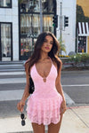 Lace Frill Mini Dress