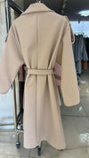 Long Belted Trench Coat with Gold Buttons