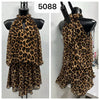 Leopard Print Halter Neck Chiffon Layered Playsuit