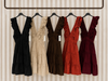 Ruffle V-Neck Trim Tiered Dress