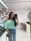 SHORT SLEEVE SOFT KNIT TOP