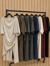 Asymmetric Super Soft Top & Wide Leg Trouser Set