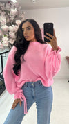 SOFT KNIT TIE CUFF JUMPER