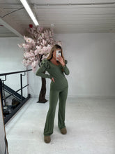 Frill arm loungewear set - khaki