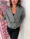 Double-Breasted Cropped Jacket