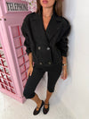 Double-Breasted Cropped Jacket