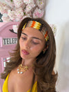 Daisy Zigzag Headband In Orange