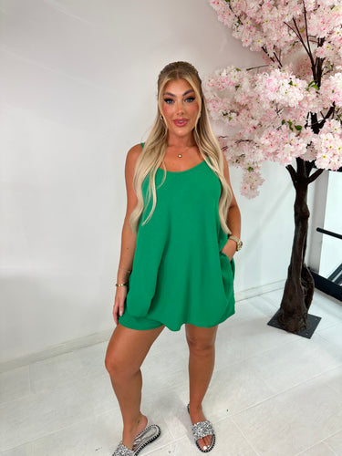 Maddie vest short set - green