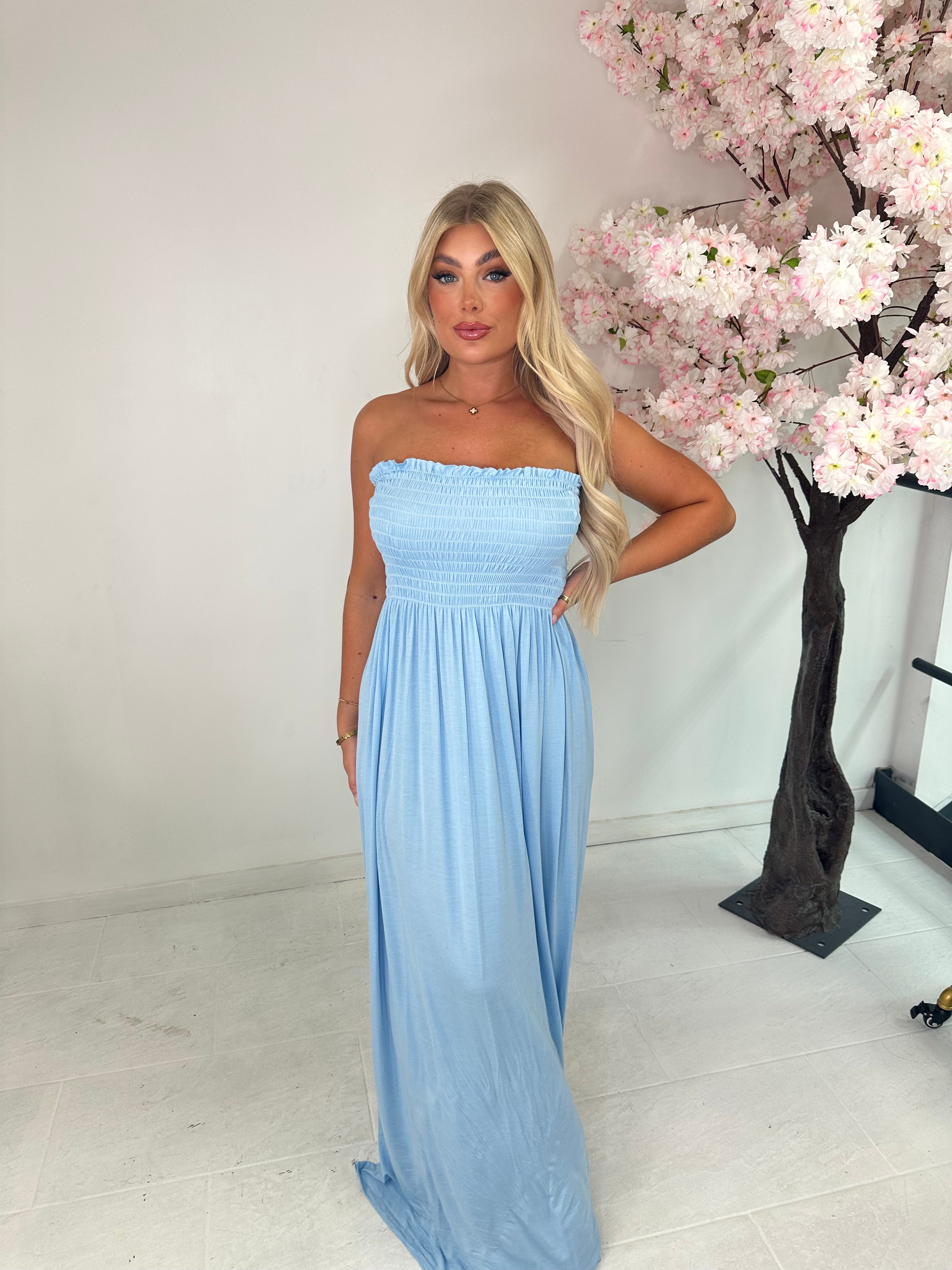 Tube maxi dress - baby blue