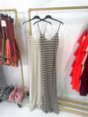 Stripe Slit Maxi Dress