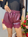 FAUX LEATHER LACE SHORTS