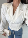 STRUCTURED CORSET BLAZER TOP