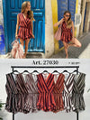 Stripe Wrap Frill Playsuit