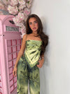 Palm Paradise Scarf Top & Wide Leg Pants 2-Piece