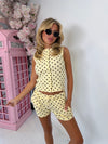 Polkadot Relaxed Fit Short Set /Lemon Brown