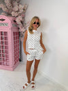 Polkadot Relaxed Fit Short Set /White Black