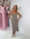 Monaco Stripe Maxi Dress /Chocolate brown