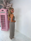 Monaco Stripe Maxi Dress /Chocolate brown