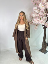 Long knit cardigan - brown
