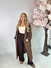 Long knit cardigan - brown
