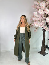 Long knit cardigan - khaki
