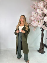 Long knit cardigan - khaki