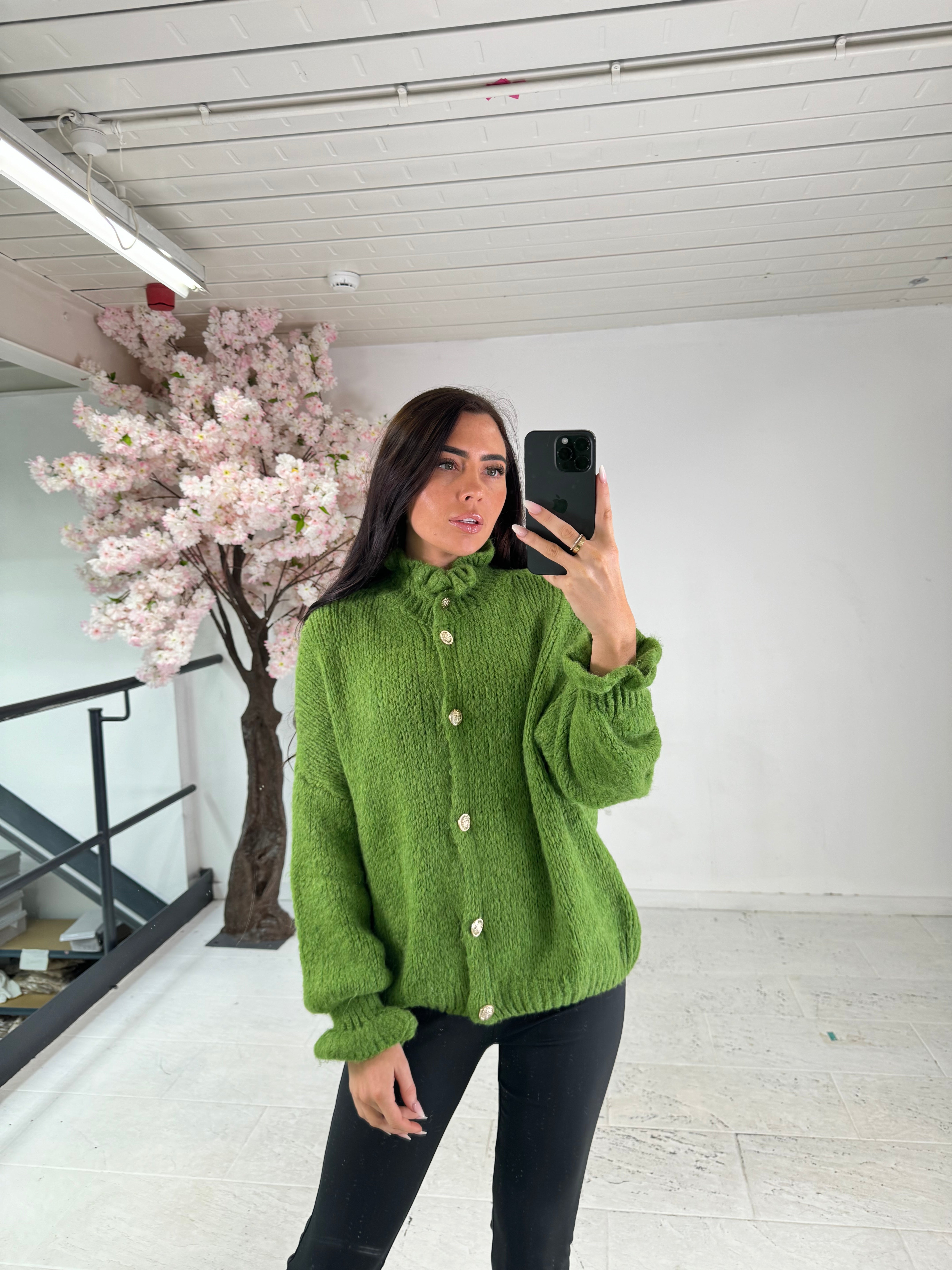 Gold button sweater shop
