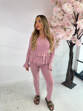Mila frill loungewear set - pink