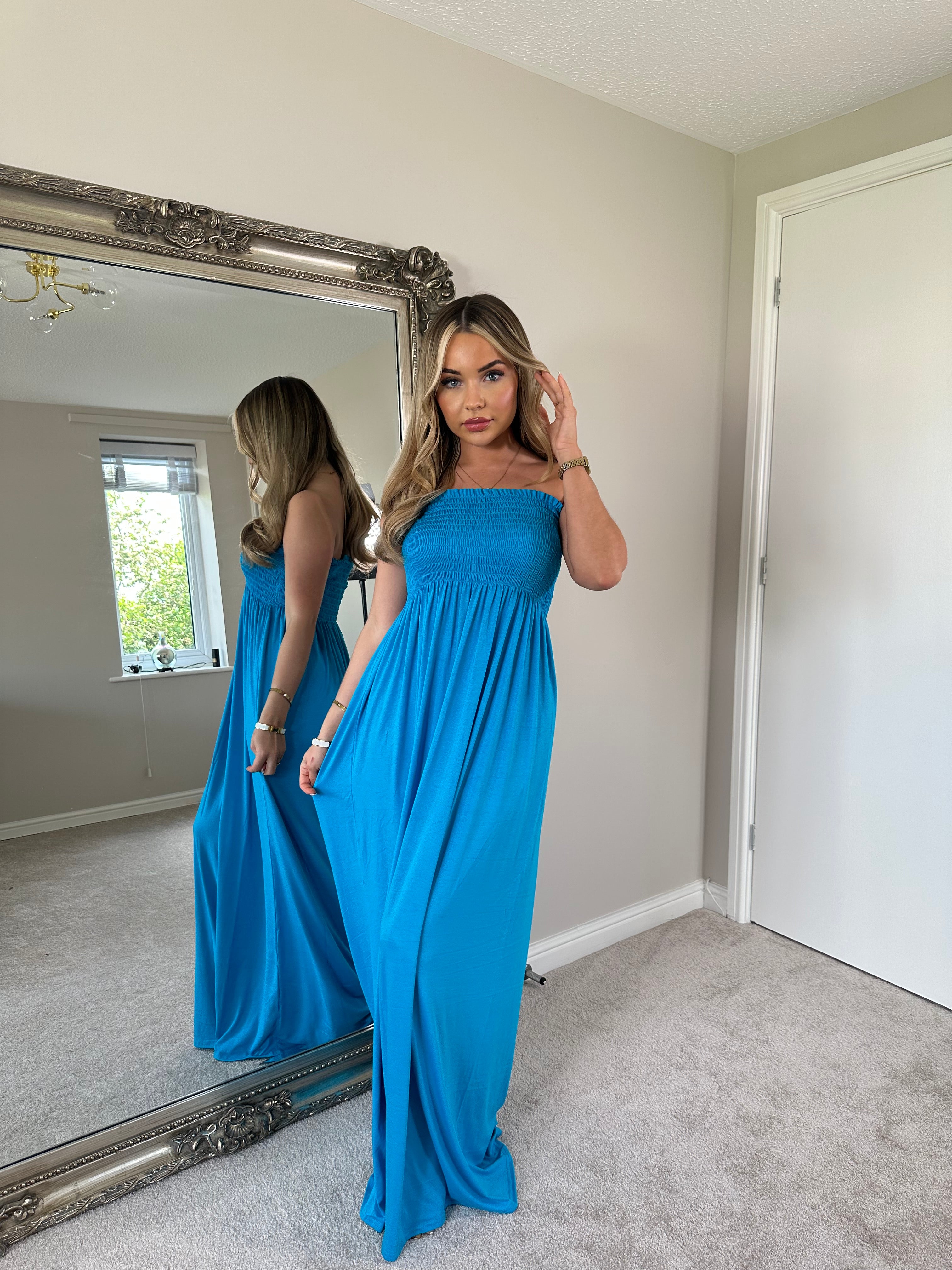 TUBE MAXI DRESS - AQUA BLUE