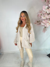 Short knit cardigan - beige