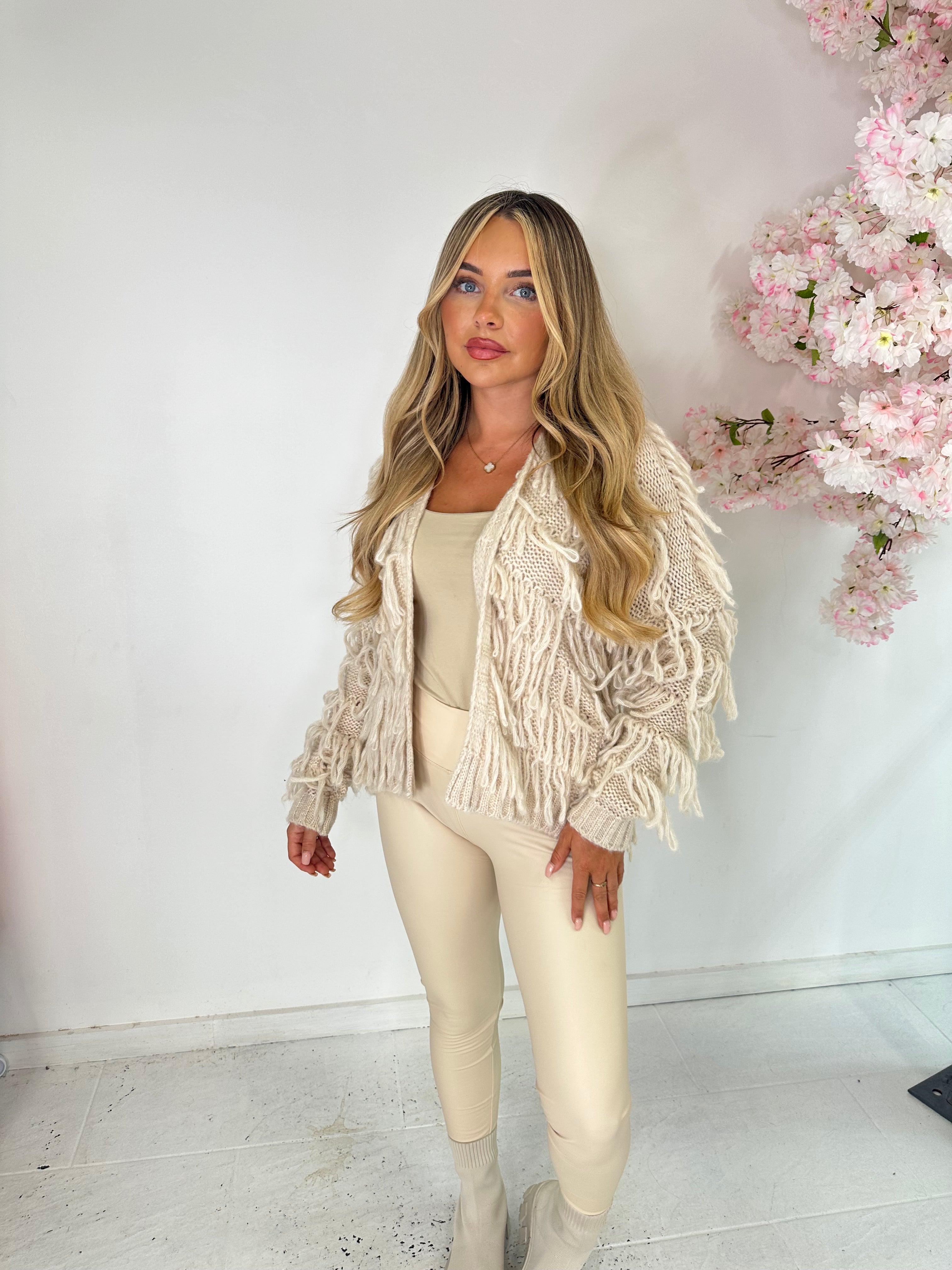 Tassel Cardigan - Beige